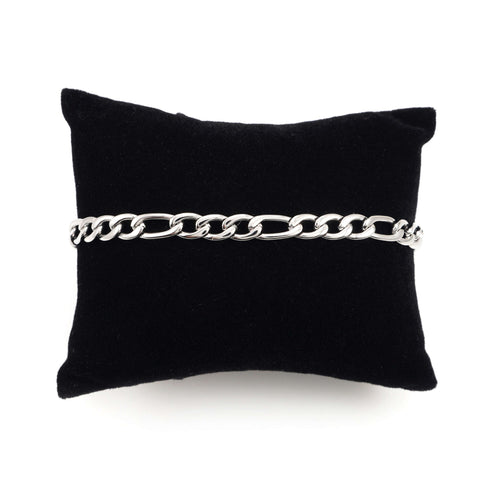 5mm figaro bracelet 14k white gold icecartel pillow