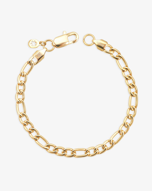 5mm figaro bracelet 14k yellow gold icecartel main new
