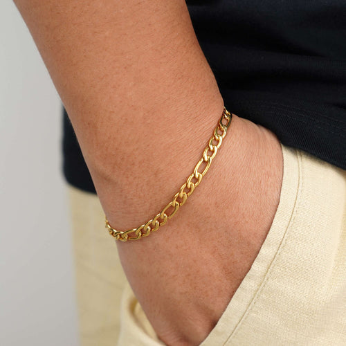 5mm figaro bracelet 14k yellow gold icecartel model