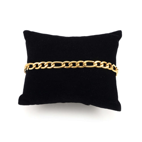 5mm figaro bracelet 14k yellow gold icecartel pillow