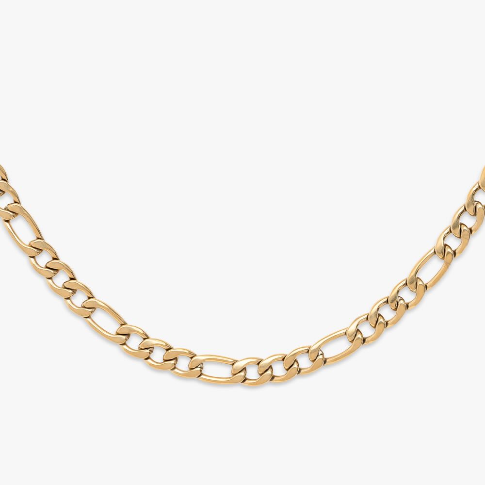 5mm figaro solid gold chain