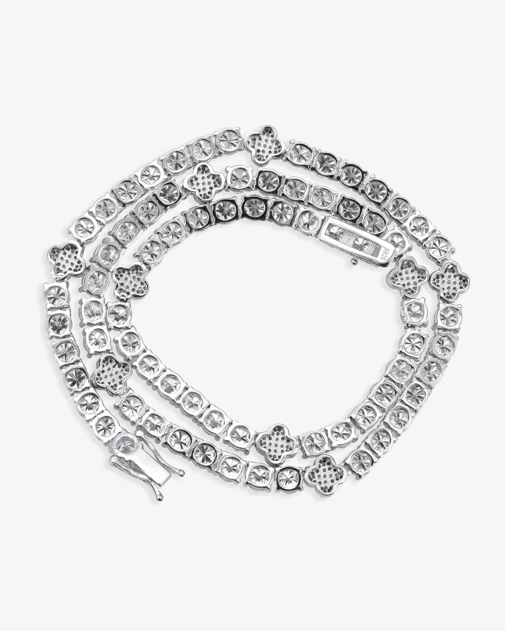 5mm four leaf moissanite tennis chain 14k gold icecartel px back