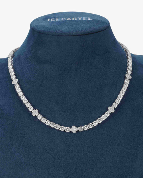 5mm four leaf moissanite tennis chain 14k gold icecartel px display