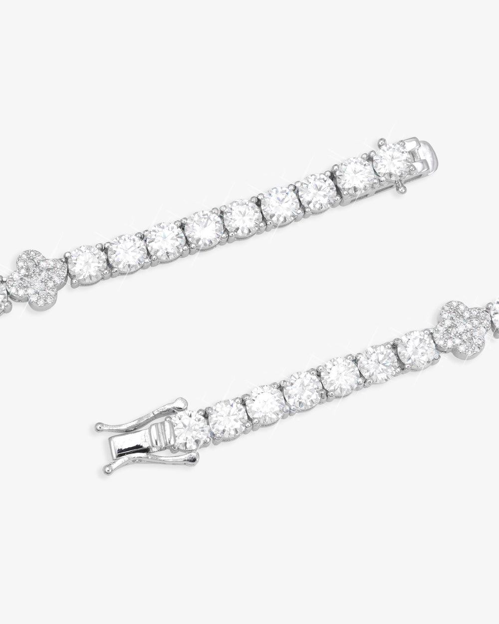 5mm four leaf moissanite tennis chain 14k gold icecartel px lock