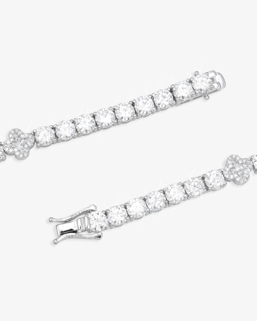 5mm four leaf moissanite tennis chain 14k gold icecartel px lock