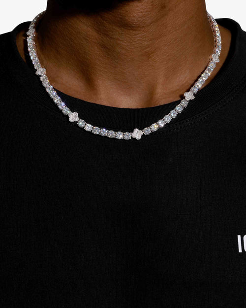 5mm four leaf moissanite tennis chain 14k gold icecartel px model