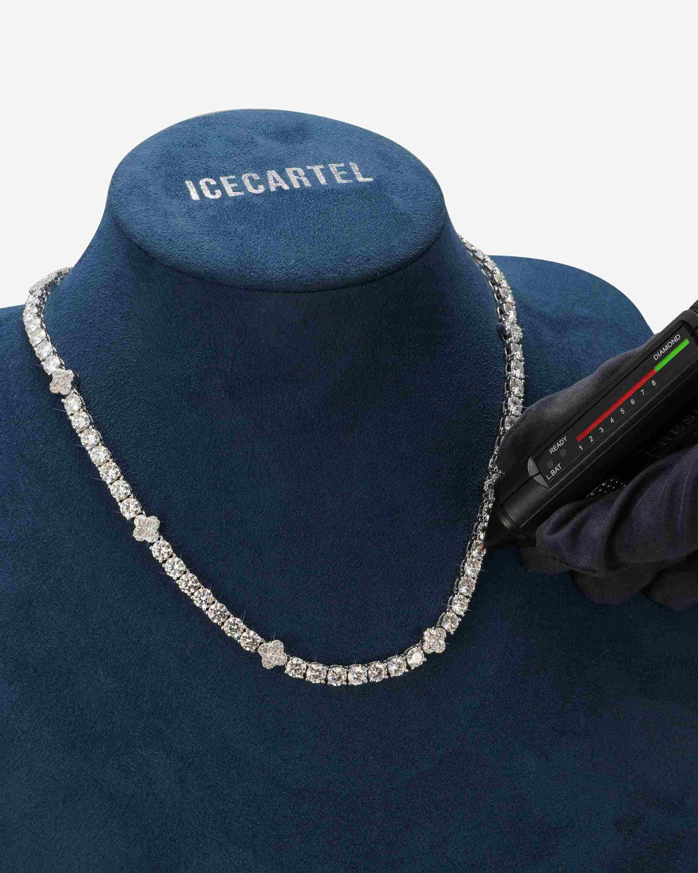 5mm four leaf moissanite tennis chain 14k gold icecartel px test