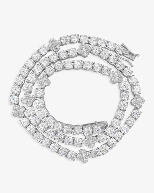 5mm four leaf moissanite tennis chain 14k gold icecartel px top