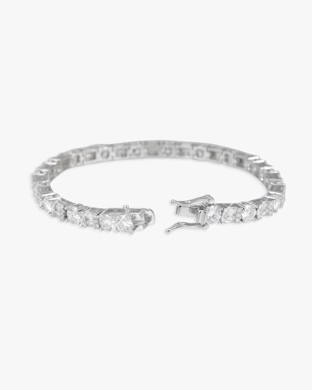 5mm hybrid cut moissanite tennis bracelet 14k gold icecartel f6f6f6 lock