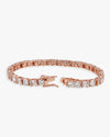 5MM Hybrid Cut Moissanite Tennis Bracelet 14K Gold - Rose Gold