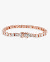 5MM Hybrid Cut Moissanite Tennis Bracelet 14K Gold - Rose Gold