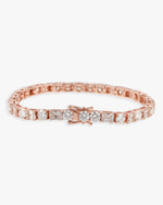 5MM Hybrid Cut Moissanite Tennis Bracelet 14K Gold - Rose Gold