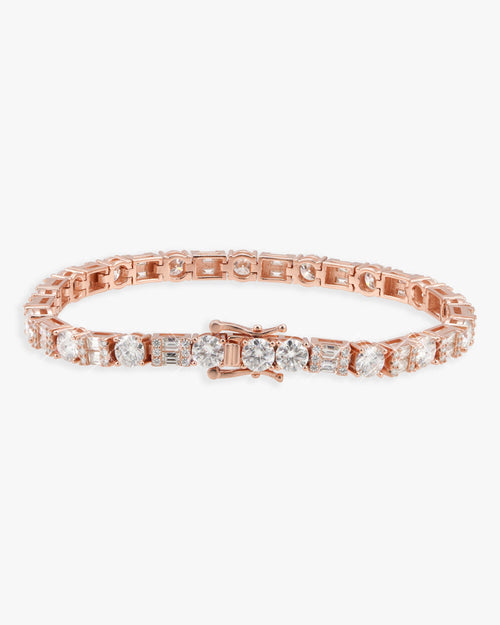 5mm hybrid cut moissanite tennis bracelet 14k gold icecartel px rose lock