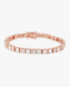 5MM Hybrid Cut Moissanite Tennis Bracelet 14K Gold - Rose Gold