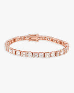 5MM Hybrid Cut Moissanite Tennis Bracelet 14K Gold - Rose Gold