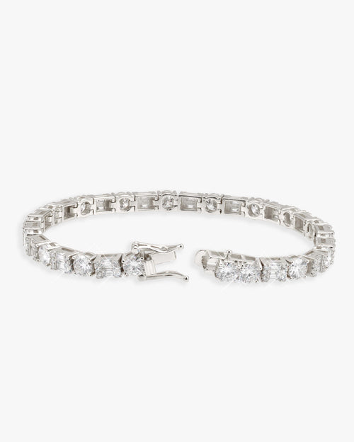 5mm hybrid cut moissanite tennis bracelet 14k gold icecartel px white back
