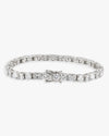 5MM Hybrid Cut Moissanite Tennis Bracelet 14K Gold - White Gold