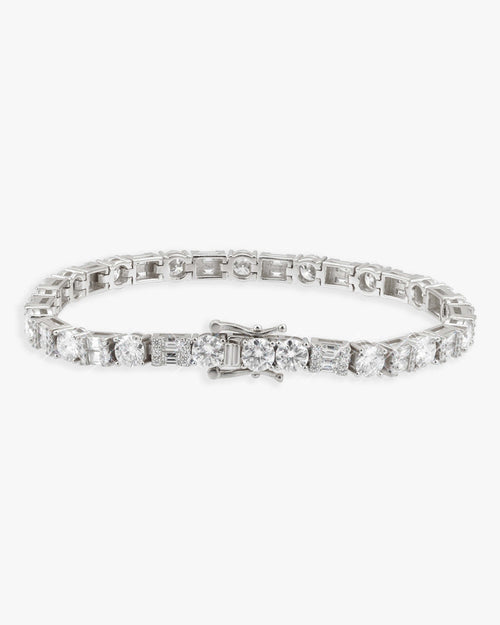 5mm hybrid cut moissanite tennis bracelet 14k gold icecartel px white lock