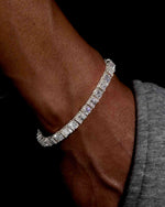 5MM Hybrid Cut Moissanite Tennis Bracelet 14K Gold - White Gold
