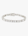 5MM Hybrid Cut Moissanite Tennis Bracelet 14K Gold - White Gold