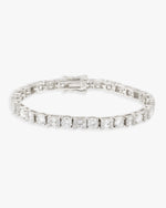 5MM Hybrid Cut Moissanite Tennis Bracelet 14K Gold - White Gold