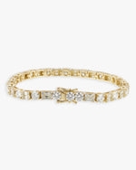 5MM Hybrid Cut Moissanite Tennis Bracelet 14K Gold - Yellow Gold