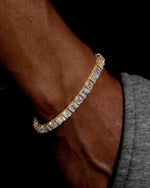 5MM Hybrid Cut Moissanite Tennis Bracelet 14K Gold - Yellow Gold