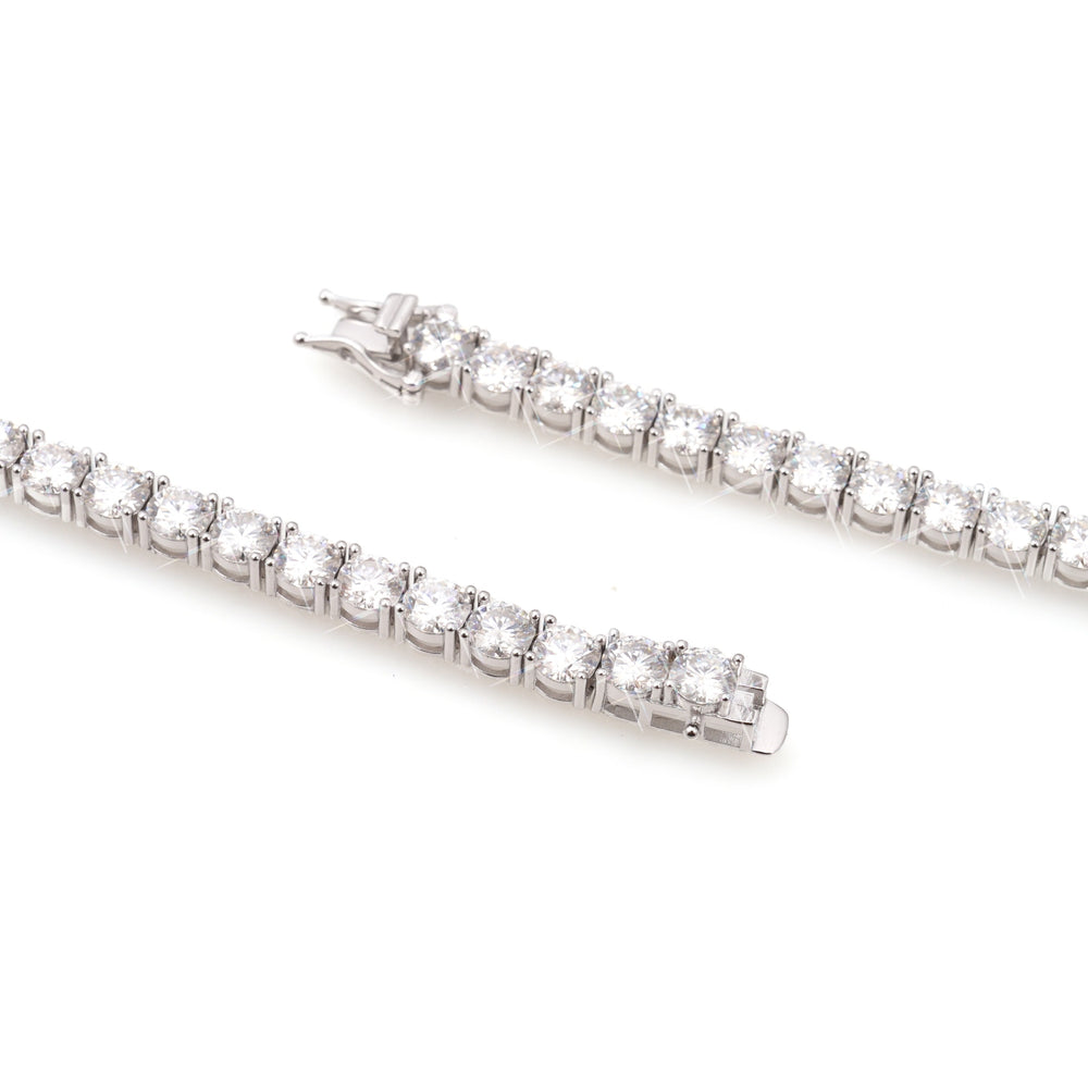 5mm moissanite tennis chain 14k white gold lock