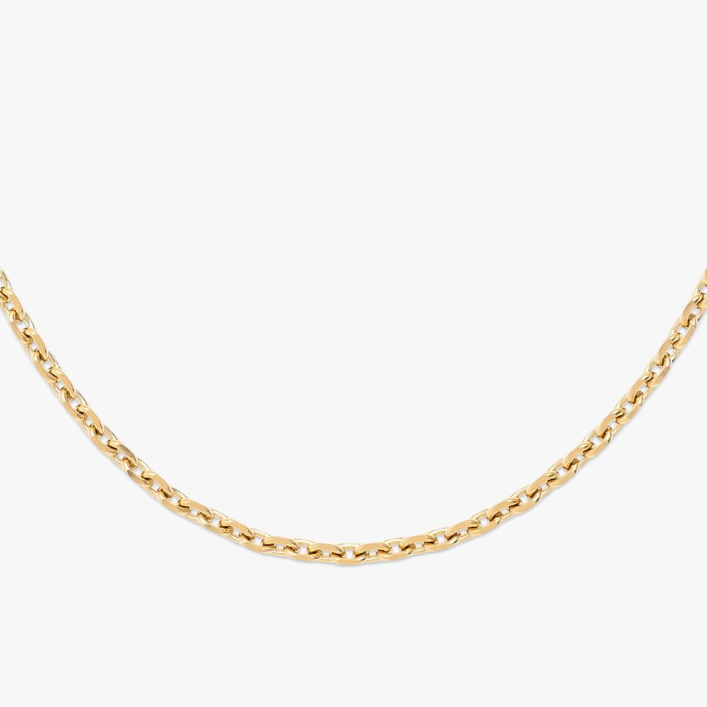 5mm solid gold cable link chain