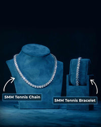 5mm tennis chain and bracelet bundle 14k gold icecartel px