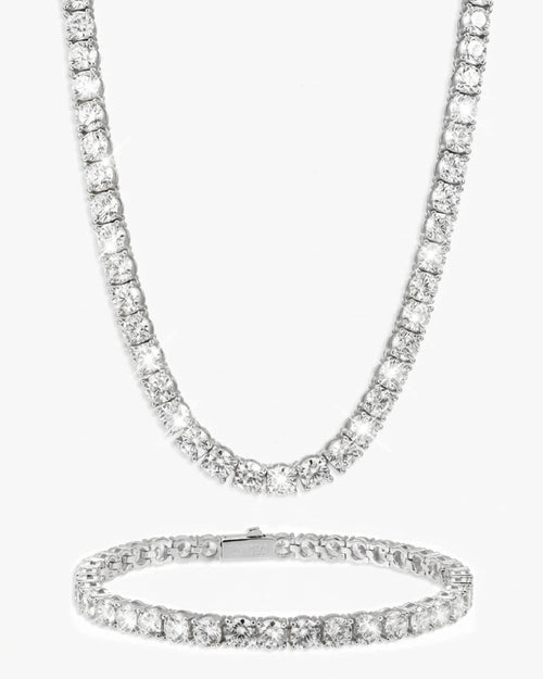 5mm vvs tennis chain bracelet bundle icecartel set white px