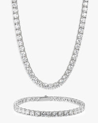 5mm vvs tennis chain bracelet bundle icecartel set white