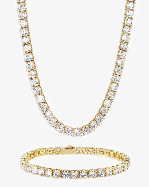 5mm vvs tennis chain bracelet bundle icecartel set yellow shine