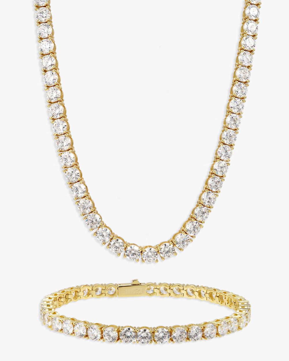 5MM Tennis Chain and Bracelet Bundle 14K Gold - Yellow Gold
