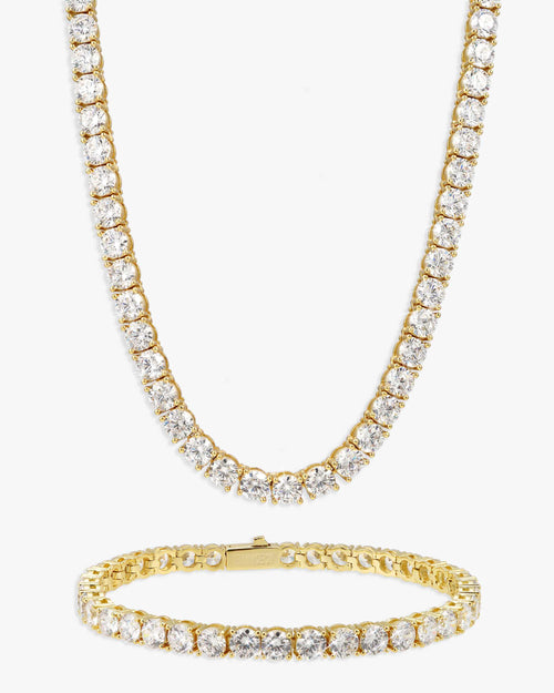 5mm vvs tennis chain bracelet bundle icecartel set yellow
