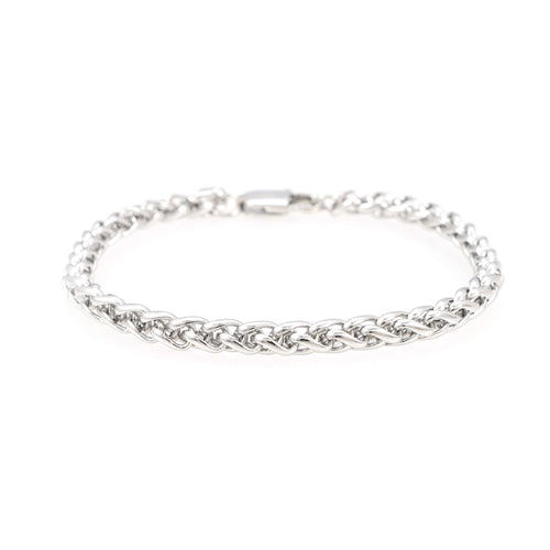 5mm wheat link bracelet 14k white gold icecartel main