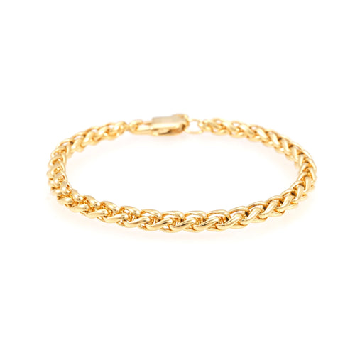 5mm wheat link bracelet 14k yellow gold icecartel main