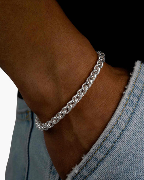 5mm wheat link bracelet silver icecartel model