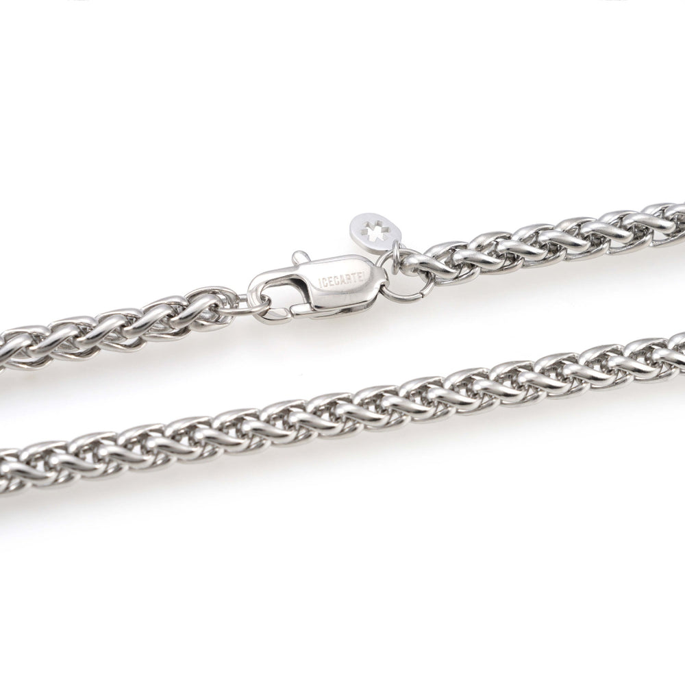 5mm wheat link chain 14k white gold icecartel lock