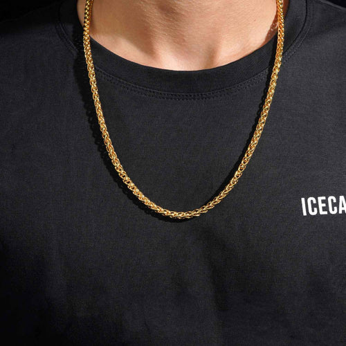 5mm wheat link chain 14k yellow gold icecartel model