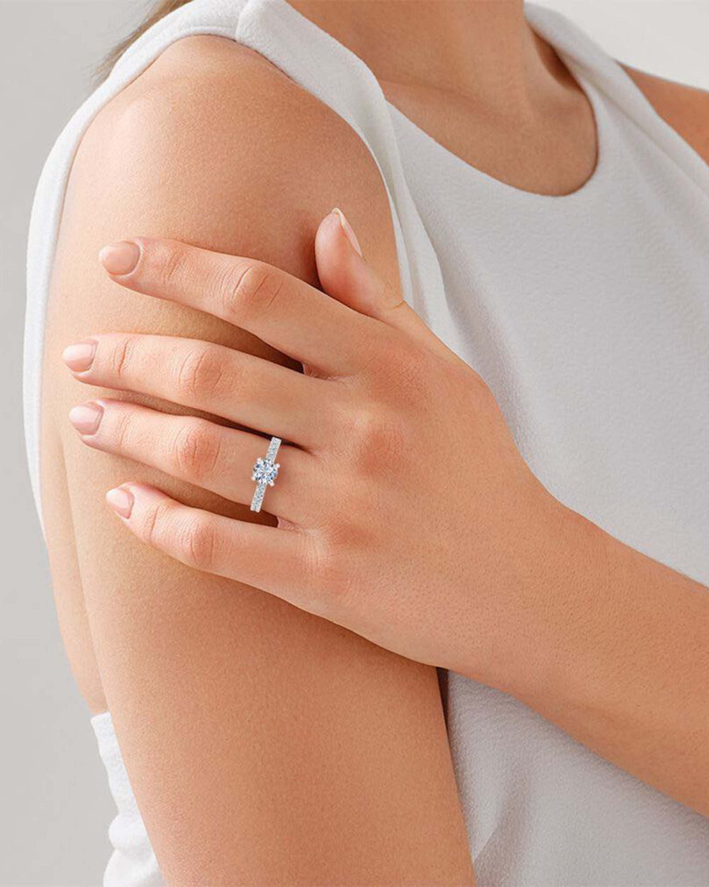 6 6x2 3mm brilliant cut moissanite engagement ring icecartel hand