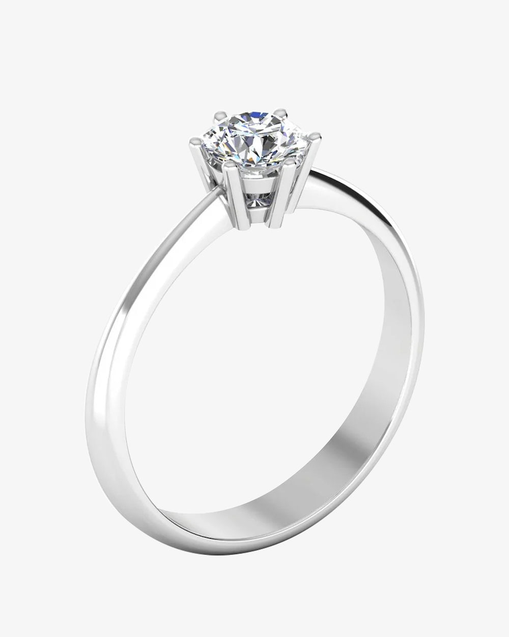 6 prong petite moissanite round solitaire engagement ring icecartel side