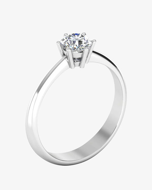 6 prong petite moissanite round solitaire engagement ring icecartel side