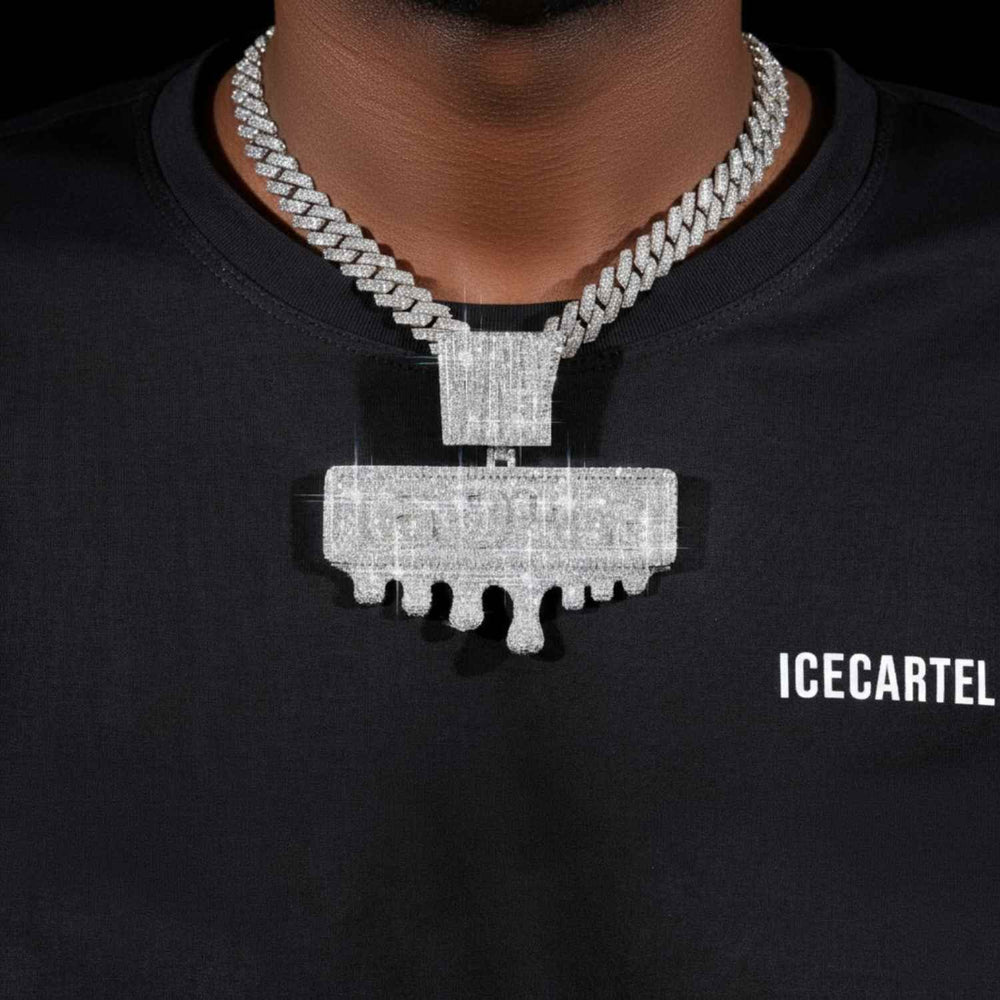 60th Steet Custom Moissanite Name Pendant 14K Gold icecartel model1