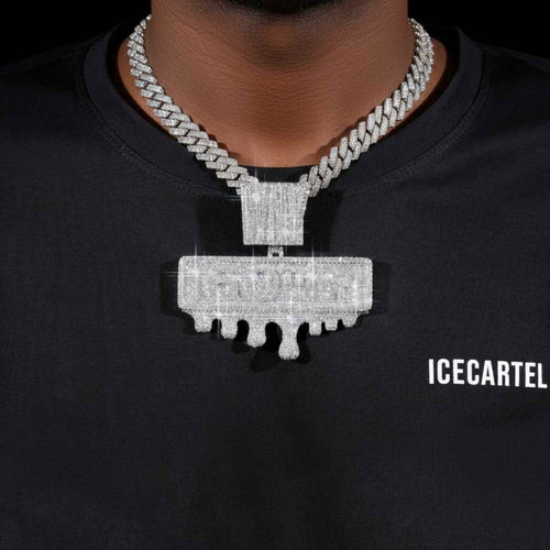 60th Steet Custom Moissanite Name Pendant 14K Gold icecartel model1