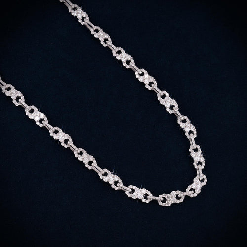 6MM Moissanite Clustered Infinity Link Chain 14K Gold main icecartel