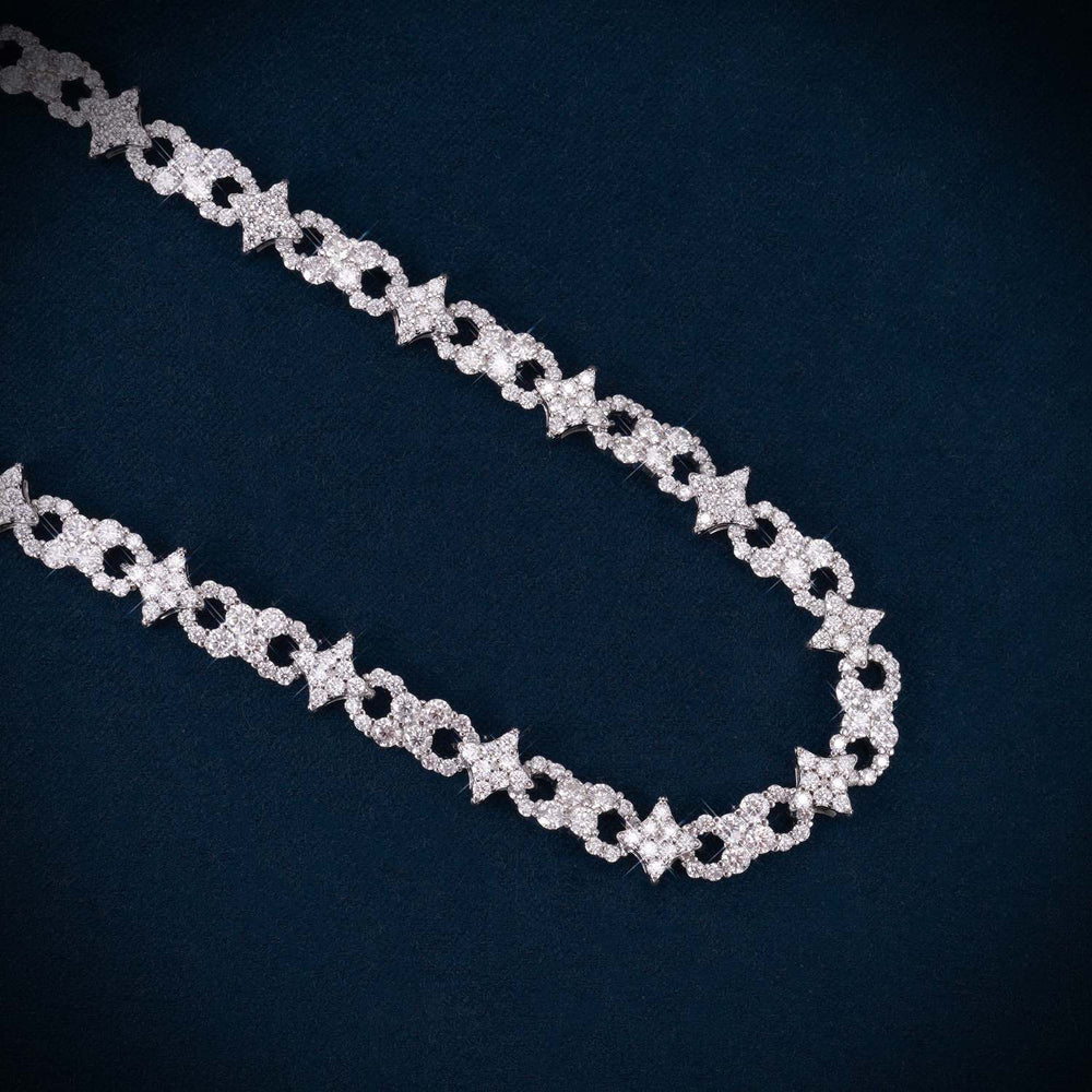 6MM Moissanite Infinity Spiked Link Chain 14K Gold main icecartel