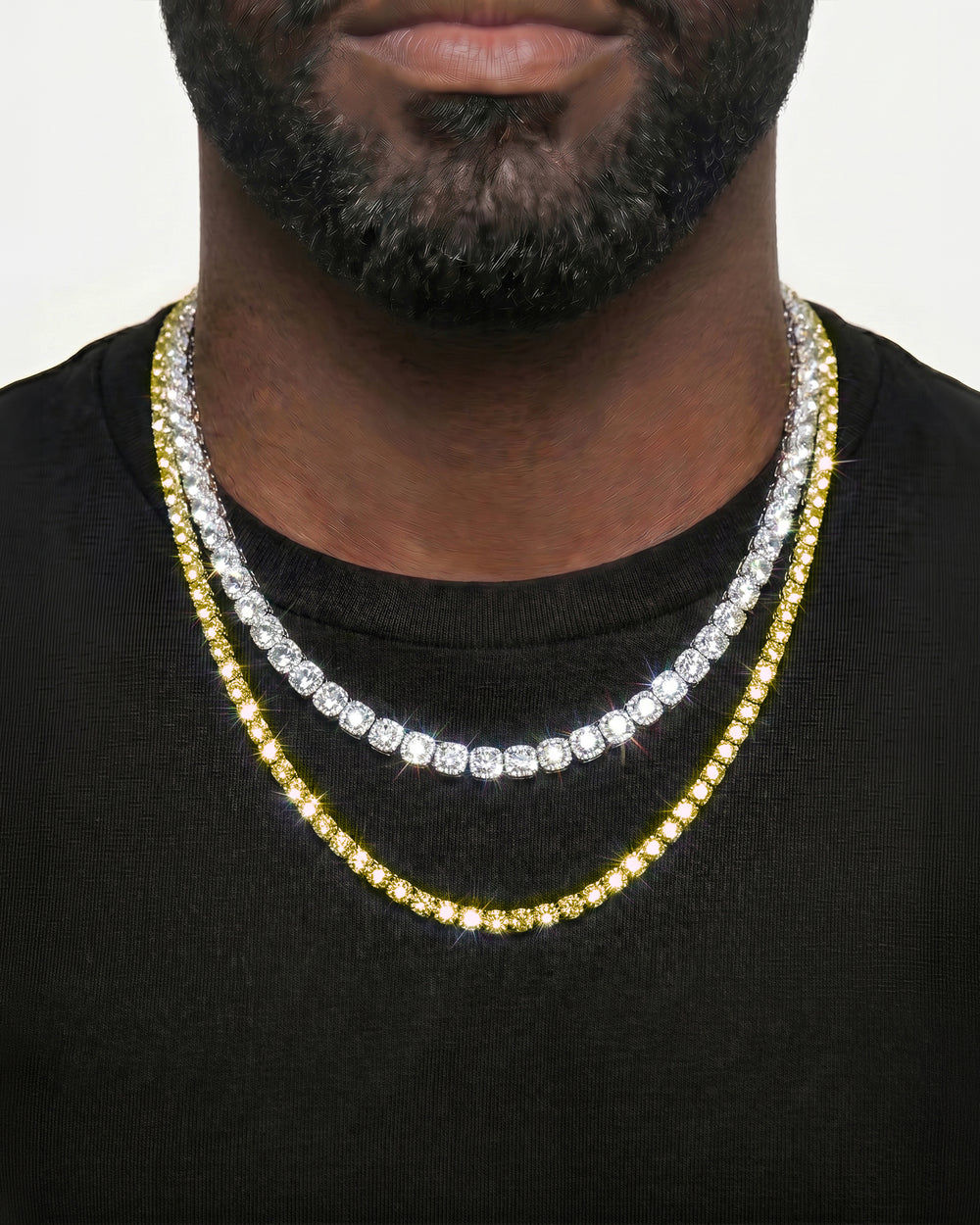 Yellow Gold Cuban Chain Set