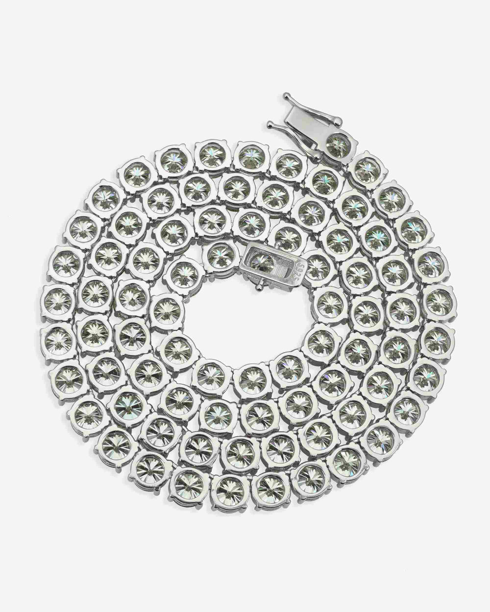 6MM Blue Moissanite Tennis Chain 14K Gold - White Gold