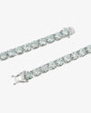 6MM Blue Moissanite Tennis Chain 14K Gold - White Gold